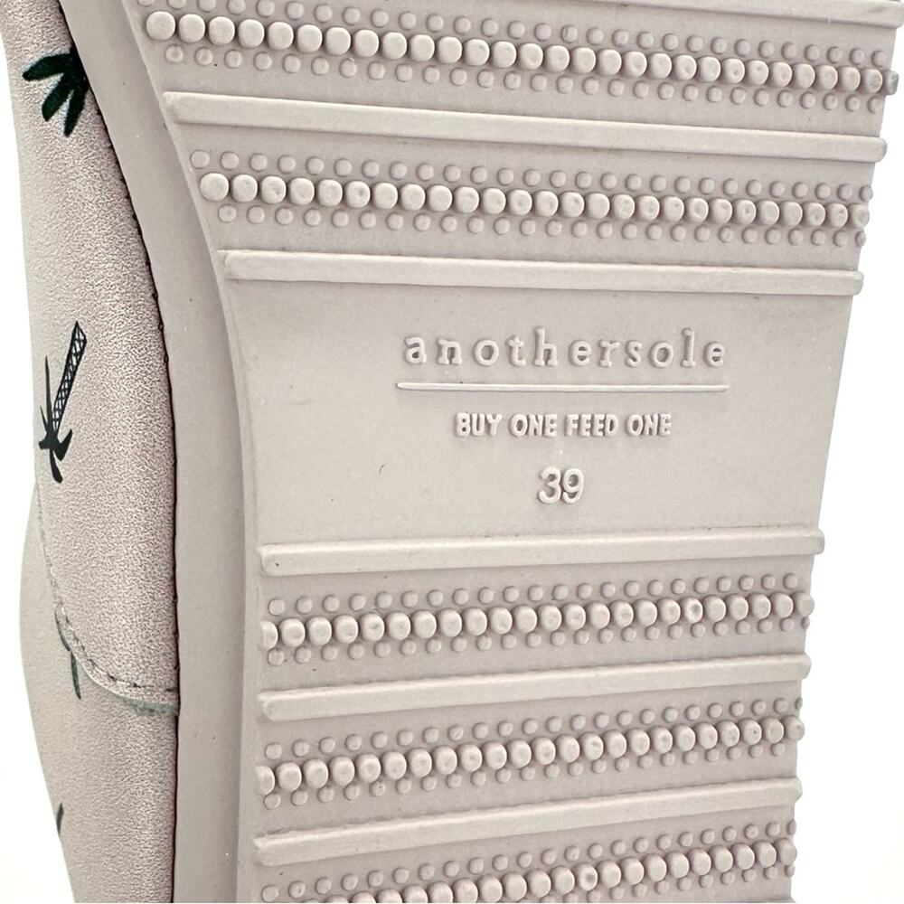 Anothersole Women Flats/Sneakers Sz 8 Pink Leather Palm Tree Print Cushioned New - Picture 7 of 15